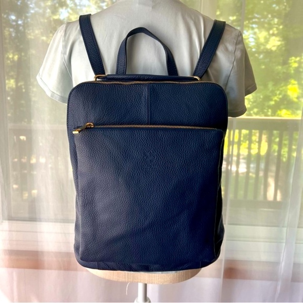 Vera Pella Convertible Backpack/Crossbody/Shoulder/Carry Bag Italian Leather - Picture 3 of 17
